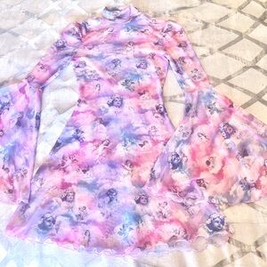 Dolls Kill Sugar Thrillz Pastel Dream Mini Dress Lucia White Lotus